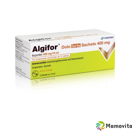 Algifor Dolo Forte Suspension 400mg/10ml 10 Beutel 10ml buy online