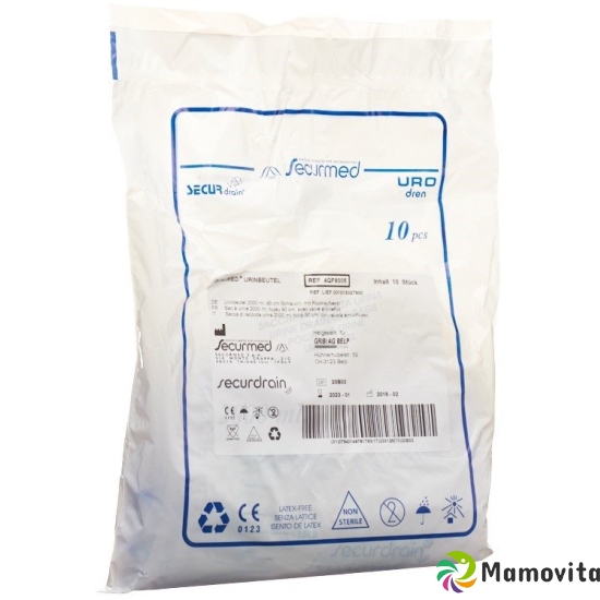 Qualimed Urinbeutel 2L 90cm mit Rv 10 Stück buy online