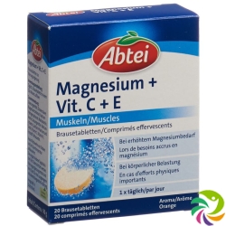 Abtei Magnesium + Vit C + E Brausetabletten 20 Stück