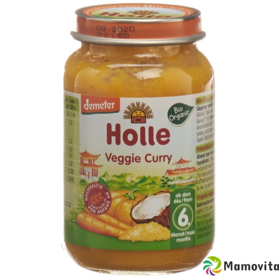 Holle Veggie Curry Glass from the 6th month Bio 190g buy online