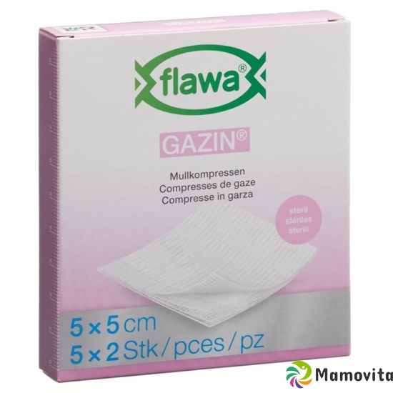 Flawa Gazin Mullkompressen Steril 5x5cm 5x 2 Stück buy online