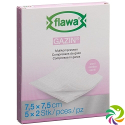 Flawa Gazin Mullkompressen Steril 7.5x7.5cm 5x 2 Stück