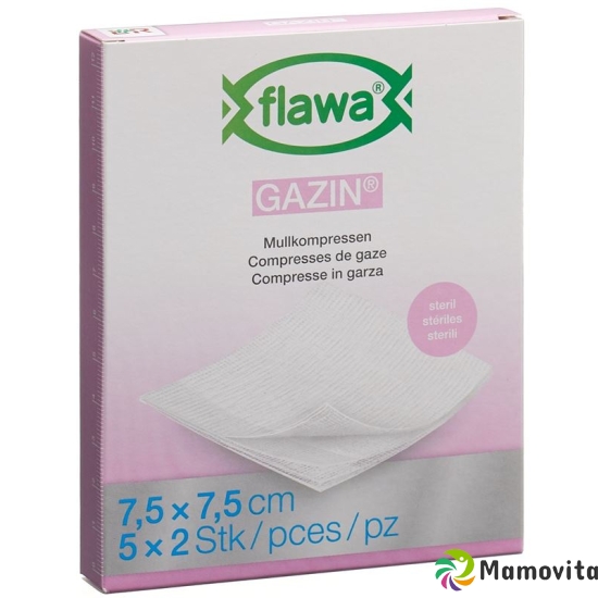 Flawa Gazin Mullkompressen Steril 7.5x7.5cm 5x 2 Stück buy online