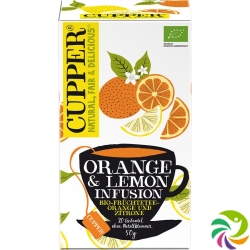 Cupper Orange & Zitrone Früchtetee Bio Beutel 20 Stück