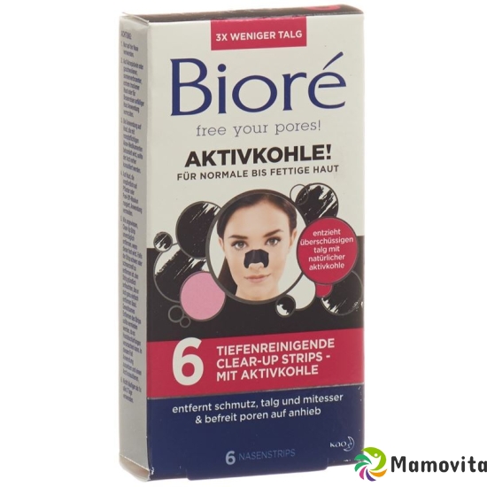 Biore Tiefenreinig Clear-up Strip Aktivkohle 6 Stück buy online