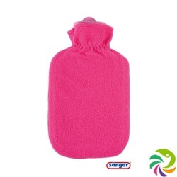 Sänger Hot-water bottle natural rubber fleece cover 2L Candypink