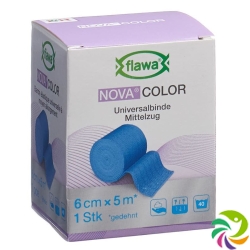 Flawa Nova Color Universalbinde 6cmx5m Blau