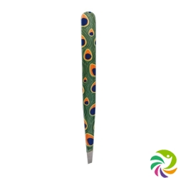 Hausmann Tweezers Slanted Peacock Wildlife Design