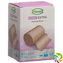 Flawa Nova Extra Short-Stretch Bandage 8cmx5m Skin-Coloured