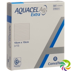 Aquacel (pi) Ag Extra Hydro Verband 10x10cm 10 Stück