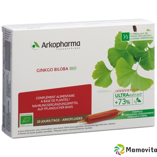 Arkofluide Ginkgo Biloba Trinkampullen Bio 20x 10ml buy online