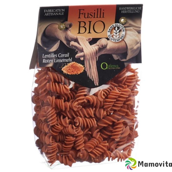 Optimys Rotes Linsenmehl Fusilli Bio Beutel 250g buy online