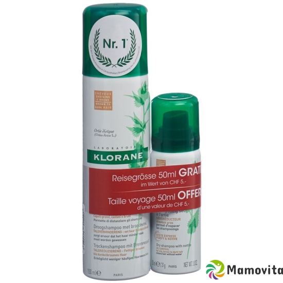 Klorane Trockenshampoo Brennness Getoent 150+50ml buy online