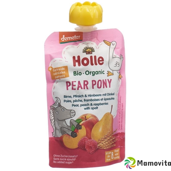 Holle Pear Pony - Pouchy pear peach & raspberry with Spelled 100 g buy online