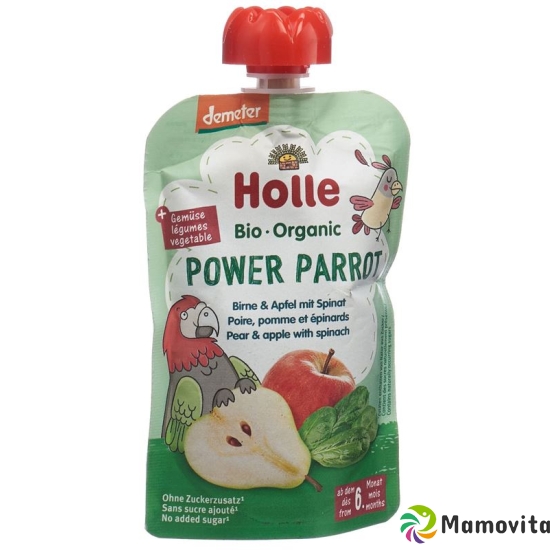 Holle Power Parrot - Pouchy apple pear & spinach 100g buy online