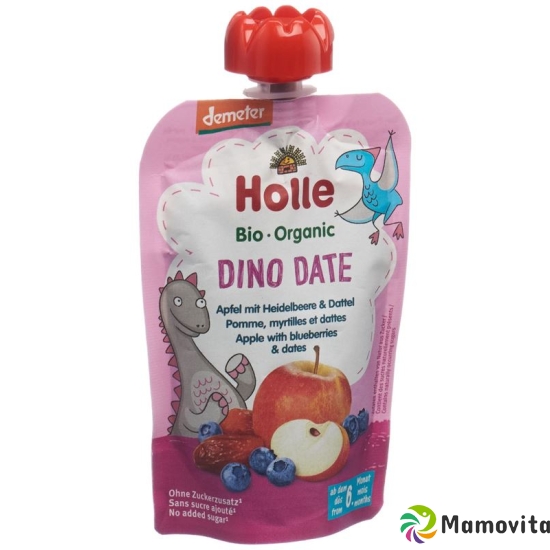 Holle Dino Date Pouchy Apple Blueberry & Date 100g buy online