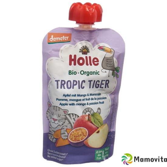 Holle Tropic Tiger Pouchy Apple, Mango & Passion Fruit 100g buy online