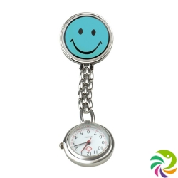 Sundo Schwestern-Uhr Smiley 9cm Hellbl M Clip Batt