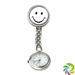 Sundo Schwestern-Uhr Smiley 9cm Weiss M Clip Batt