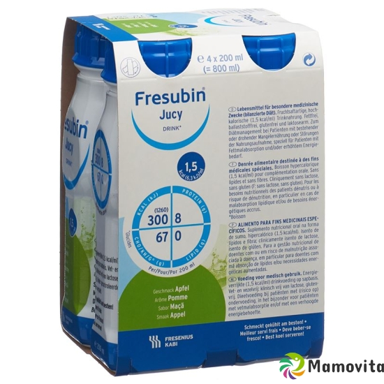 Fresubin Jucy Drink Apfel 4 Flatcap 200ml buy online