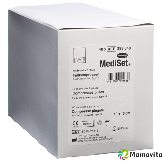 MediSet Faltkompressen Typ 17 8-fach 10x10cm 2 Stück buy online