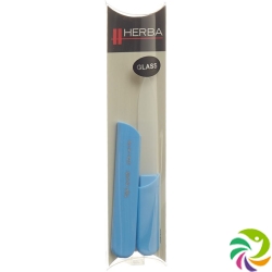 Herba glass nail file with protective cap 13cm light blue