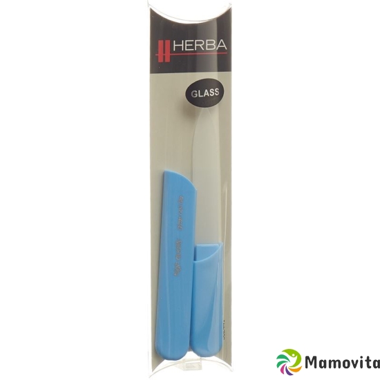 Herba glass nail file with protective cap 13cm light blue buy online