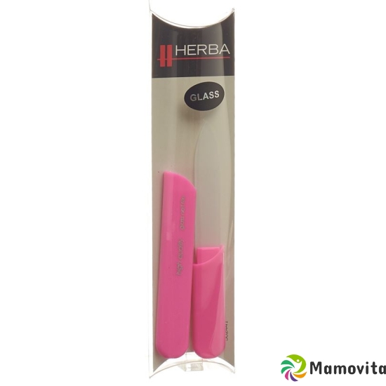 Herba glass nail file with protective cap 13cm pink buy online