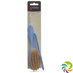 Herba baby brush with comb wild boar bristles blue