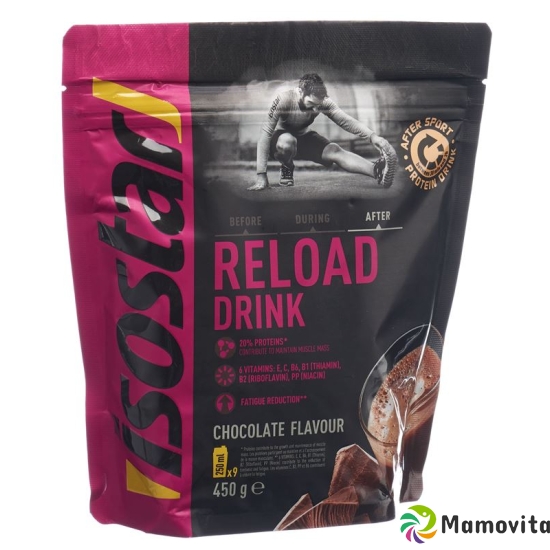 Isostar Reload Drink Pulver Schokolade Beutel 450g buy online