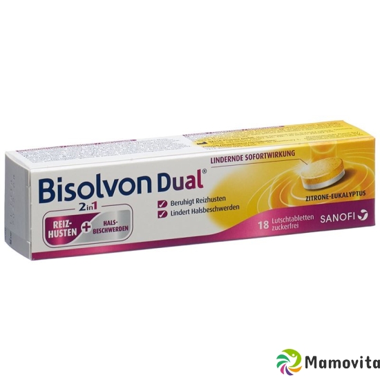 Bisolvon Dual 2 In 1 lozenges 18 pieces buy online