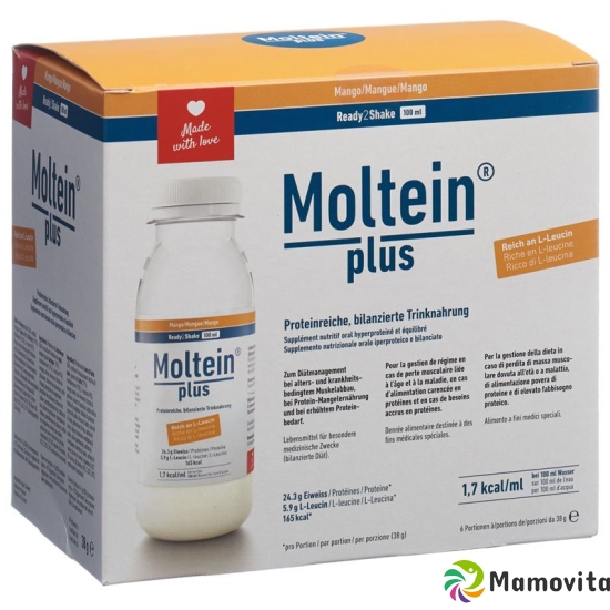 Moltein Plus Ready2Shake Mango 6 bottle 38g buy online