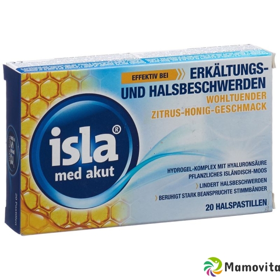 Isla Med acute lozenges citrus honey 20 pieces buy online