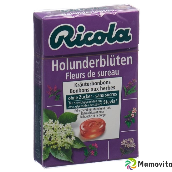 Ricola elderflower candies without sugar with stevia Box 50 g buy online