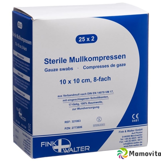 Fiwa Mullkompress 10x10cm Steril 8fa 17faed 25x 2 Stück buy online