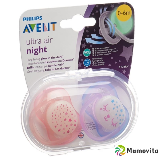 Avent Philips ultra pacifier air 0-6m Night Girl stars / cat buy online