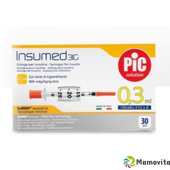 Pic Insumed Spritze Insulin 0.3ml Lu Nadel 30 Stück buy online