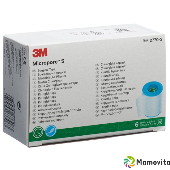 3M Micropore S Silikonrollenpf 5cmx5m 6 Stück buy online