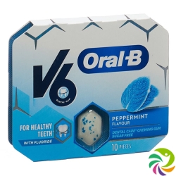 V6 Oralb Kaugummi Peppermint Blister 10 Stück