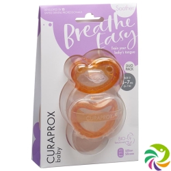 Curaprox Baby pacifier size 0 Orange Double New 2 pieces