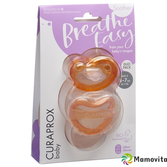 Curaprox Baby pacifier size 0 Orange Double New 2 pieces buy online