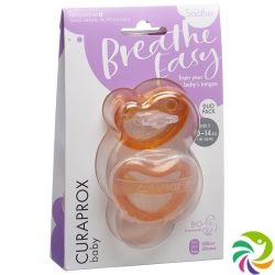 Curaprox Baby pacifier size 2 orange Double New 2 pieces