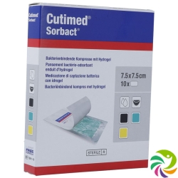 Cutimed Sorbact Gel Komp 7.5x7.5cm St Neu 10 Stück