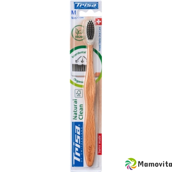 Trisa Natural Clean Wooden Toothbrush Medium buy online