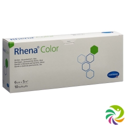 Rhena Color Elastische Binde 6cmx5m Blau Offen 10 Stück