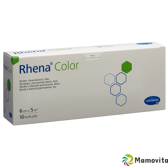 Rhena Color Elastische Binde 6cmx5m Blau Offen 10 Stück buy online