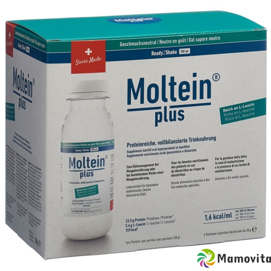 Moltein Plus Ready2shake Geschmacksneutr 6 Flasche 38g buy online