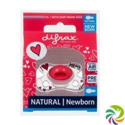 Difrax Nuggi Natural -2/+2m I Love Silicone