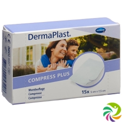 Dermaplast Compress Plus 5x7.5cm 15 Pieces