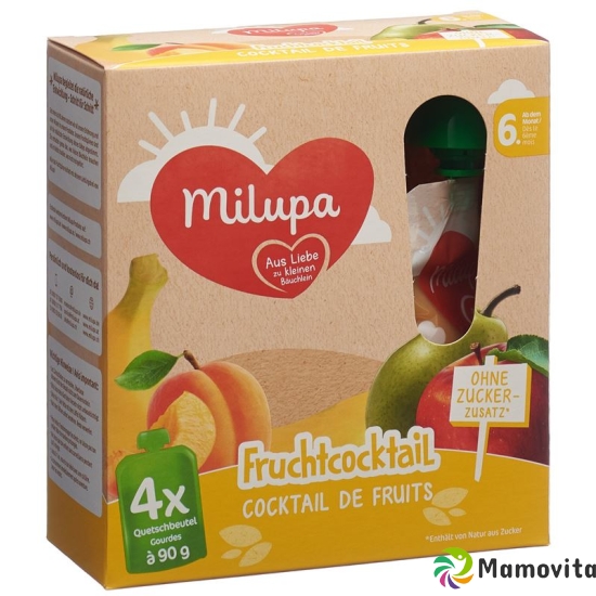 Milupa Pouch Fruit Cocktail from the 4th month 4x90g buy online